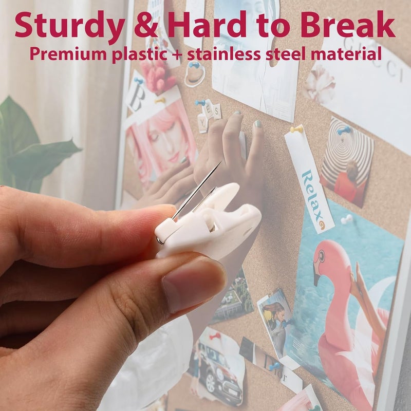 NICECRAFT 15 Pcs Cubicle Clips Plastic Cubicle Hooks for Fabric Wall Panel Picture Hangers Pins for Hanging Photos Frame Notes Memos Messages Office Home Use (White) - Image 4